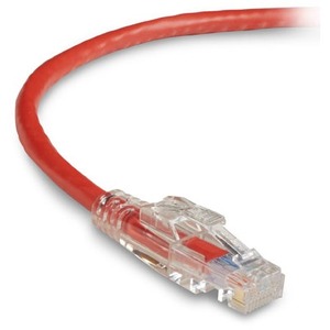 Black Box GigaTrue 3 CAT6 550-MHz Lockable Patch Cable (UTP), Red, 2-ft. (0.6-m)