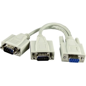 QVS Serial DB9 Female to DB9 Male &amp; Male Splitter Cable