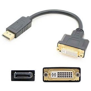 AddOn 8in Lenovo 45J7915 Compatible DisplayPort Male to DVI-I Female Black Adapter Cable (Requires DP++)