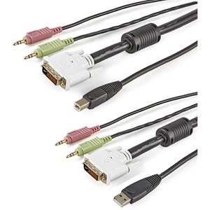 StarTech.com 10 ft 4-in-1 USB DVI KVM Cable with Audio and Microphone