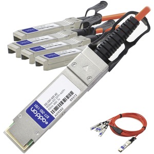 AddOn Dell Compatible TAA Compliant 40GBase-AOC QSFP+ to 4xSFP+ Direct Attach Cable (850nm, MMF, 7m)