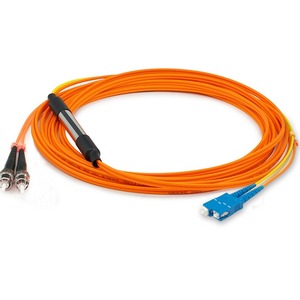 AddOn 1m SC (Male) to ST (Male) Orange OM1 &amp; OS1 Duplex Fiber Mode Conditioning Cable