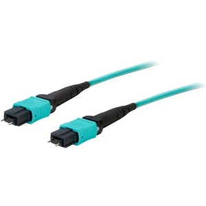 AddOn 20m MPO (Male) to MPO (Male) 12-strand Aqua OM4 Crossover Fiber OFNR (Riser-Rated) Patch Cable