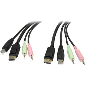 StarTech.com 6ft 4-in-1 USB DisplayPort KVM Switch Cable w/ Audio &amp; Microphone