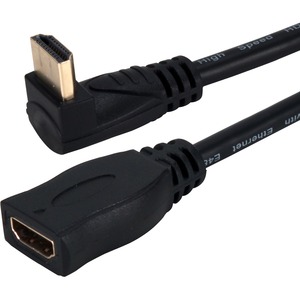 QVS 0.5ft Down-Angle High Speed HDMI Male to Female UltraHD 4K Flex Adaptor