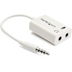 StarTech.com 3.5mm 4 Position to 2x 3 Position 3.5mm Headset Splitter Adapter M/F - White