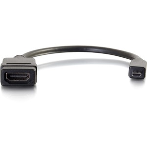 C2G 8in Micro HDMI to HDMI Adapter - Micro HDMI Adapter - Male to Female Black