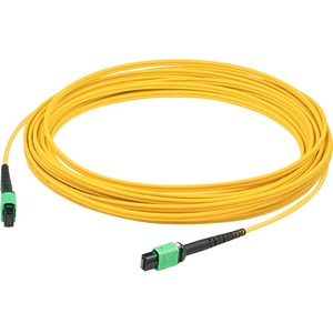 AddOn 6m MPO (Female) to MPO (Female) 12-strand Yellow OS1 Crossover Fiber OFNR (Riser-Rated) Patch Cable