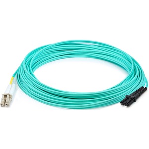 AddOn 3m LC (Male) to MT-RJ (Male) Aqua OM3 Duplex Fiber OFNR (Riser-Rated) Patch Cable