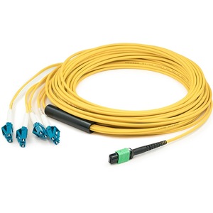 AddOn 5m MPO (Female) to 8xLC (Male) 8-strand Yellow OS1 Fiber Fanout Cable