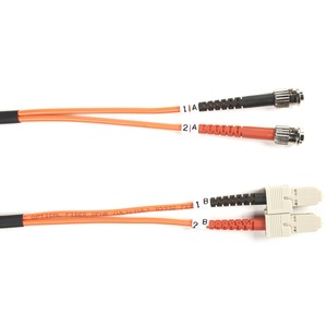 Black Box 62.5-Micron Multimode Value Line Patch Cable, ST-SC, 2-m (6.5-ft.)