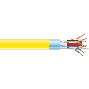 Black Box CAT6A 500-MHz Bulk Cable - F/UTP, Plenum, Solid, Yellow, 1000-ft.