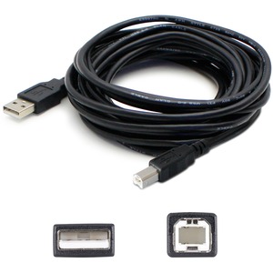 AddOn 10ft USB 2.0 (A) Male to USB 2.0 (B) Male Black Extension Cable