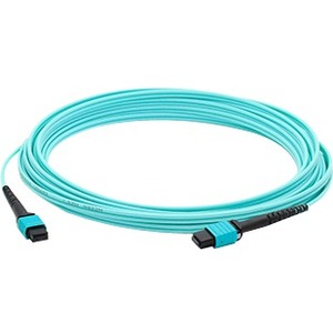 AddOn 5m MPO (Male) to MPO (Male) 12-strand Aqua OM3 Straight Fiber OFNR (Riser-Rated) Patch Cable