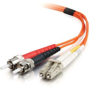 C2G-2m LC-ST 62.5/125 OM1 Duplex Multimode Fiber Optic Cable (Plenum-Rated) - Orange