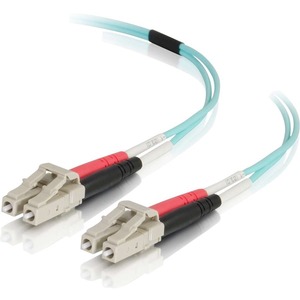 C2G 0.5m LC-LC 50/125 Duplex Multimode OM4 Fiber Cable - Aqua - 1.6ft