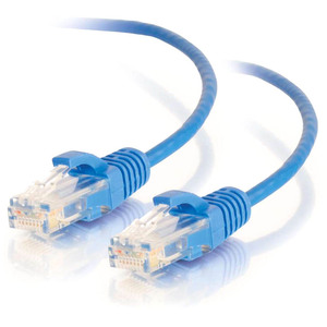 C2G 2.5ft Cat6 Snagless Unshielded (UTP) Slim Network Patch Cable - Blue