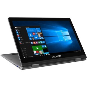 Hyundai HyFlip 13.3&quot; Celeron Laptop, 4GB RAM, 64GB Storage, Expandable M.2 2280 SSD Slot, Touch Screen, 2.0MP Camera, Windows 10 Home S Mode, WiFi, Space Grey