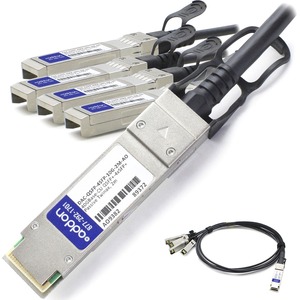 AddOn Dell DAC-QSFP-4SFP-10G-2M Compatible TAA Compliant 40GBase-CU QSFP+ to 4xSFP+ Direct Attach Cable (Passive Twinax, 2m)