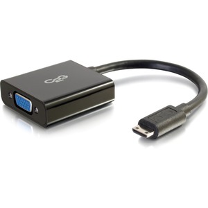 C2G 8in Mini HDMI to VGA Adapter - Mini HDMI Adapter - Male to Female Black