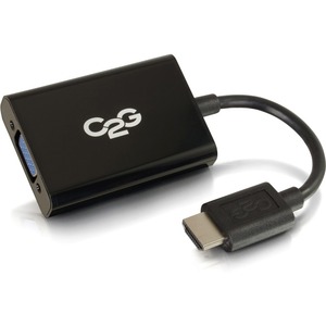 C2G HDMI to VGA Adapter Converter Dongle with Stereo Audio M/F - Black