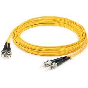 AddOn 1m ST (Male) to ST (Male) Yellow OS1 Duplex Fiber OFNR (Riser-Rated) Patch Cable