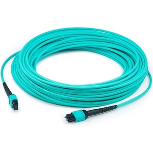 AddOn 7m MPO (Female) to MPO (Female) 12-strand Aqua OM3 Crossover Fiber OFNR (Riser-Rated) Patch Cable