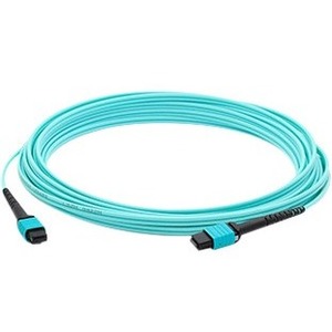 AddOn 10m MPO (Male) to MPO (Male) 12-strand Aqua OM3 Straight Fiber OFNR (Riser-Rated) Patch Cable