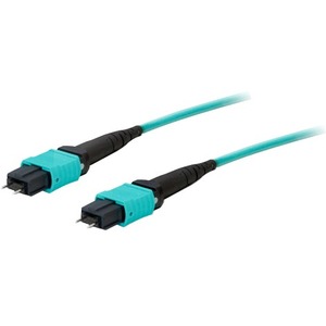 AddOn 20m MPO (Male) to MPO (Male) 12-strand Aqua OM4 Straight Fiber OFNR (Riser-Rated) Patch Cable