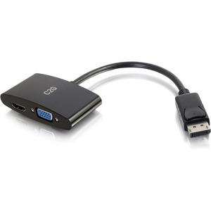 C2G 8in DisplayPort to HDMI or VGA Adapter Converter - Black