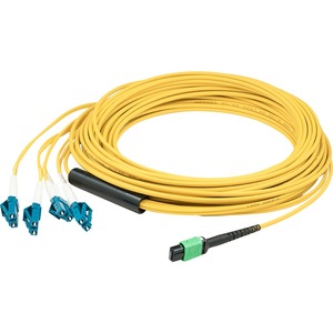 AddOn 7m MPO (Female) to 8xLC (Male) 8-strand Yellow OS1 Fiber Fanout Cable