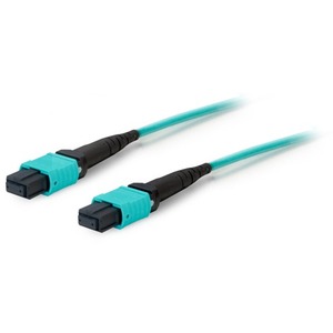 AddOn 20m MPO (Male) to MPO (Male) 12-strand Aqua OM3 Crossover Fiber OFNR (Riser-Rated) Patch Cable