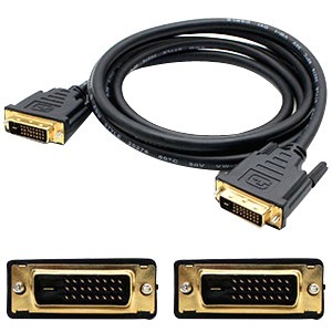 AddOn 6ft HP DC198A Compatible DVI-D Male to Male Black Cable