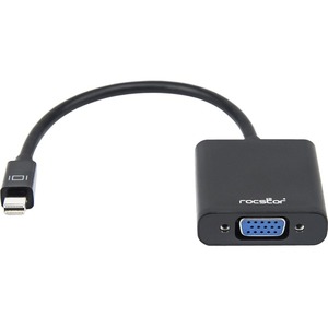 Rocstor Premium Mini DisplayPort to VGA Video Adapter - M/F - For connecting a VGA display to a Mini DisplayPort on a Mac or PC computer - Compatible with mDP DisplayPort on MacBook, MacBook Pro, Microsoft Surface, Surface docking stations, Computers or Tablets with Mini Displayport -Resolutions up to 1920x1200 - Thunderbolt 1 &amp; 2 compatible - Black - Drivers are not required - ADAPTER MINI DISPLAYPORT TO VGA