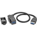 Tripp Lite USB 3.0 Keystone Panel Mount Coupler Cable F/F Angled 1ft