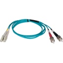 Tripp Lite 3M 10Gb Duplex Multimode 50/125 OM3 LSZH Fiber Optic Patch Cable LC/ST Aqua 10' 10ft 3 Meter