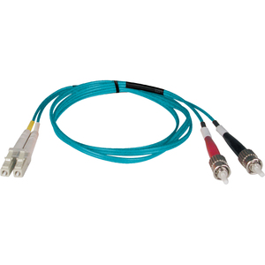 [N818-03M/NEW] Tripp Lite 3M 10Gb Duplex Multimode 50/125 OM3 LSZH Fiber Optic Patch Cable LC/ST Aqua 10' 10ft 3 Meter