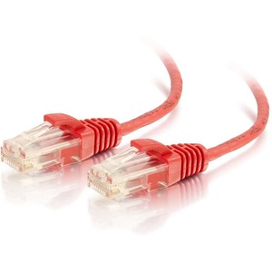 [01165/NEW] C2G 1ft Cat6 Snagless Unshielded (UTP) Slim Ethernet Network Patch Cable - Red