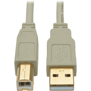 [U022-015-BE/NEW] Tripp Lite 15ft USB 2.0 Hi-Speed A/B Cable M/M 28/24 AWG 480 Mbps Beige 15'