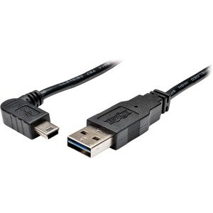 [UR030-003-RAB/NEW] Tripp Lite 3ft USB 2.0 High Speed Cable Reversible A to Right Angle 5Pin Mini B M/M