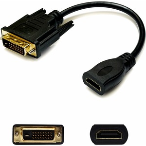 [HDMI2DVID/NEW] AddOn 8in HDMI Male to DVI-D Female Black Adapter Cable