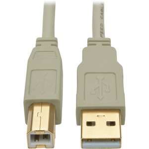 [U022-010-BE/NEW] Tripp Lite 10ft USB 2.0 Hi-Speed A/B Cable M/M 28/24 AWG 480 Mbps Beige 10'