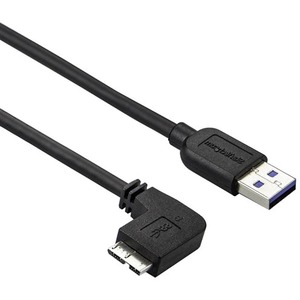 [USB3AU1MLS/NEW] StarTech.com 1m 3 ft Slim Micro USB 3.0 Cable - M/M - USB 3.0 A to Left-Angle Micro USB - USB 3.1 Gen 1 (5 Gbps)