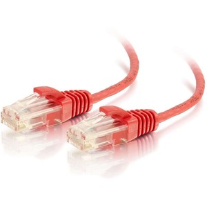 [01168/NEW] C2G 7ft Cat6 Snagless Unshielded (UTP) Slim Ethernet Network Patch Cable - Red