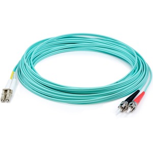 [ADD-ST-LC-30M5OM4/NEW] AddOn 30m LC (Male) to ST (Male) Aqua OM4 Duplex Fiber OFNR (Riser-Rated) Patch Cable