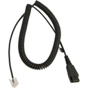 Jabra Quick Disconnect (QD) to Modular (RJ) Balanced Coiled Bottom Cord, 2 Meter