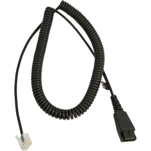 [8800-01-89/NEW] Jabra Quick Disconnect (QD) to Modular (RJ) Balanced Coiled Bottom Cord, 2 Meter