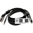 Connectpro 15-ft 2-in-1 DVI-I/USB KVM Cable