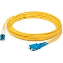 AddOn 5m LC (Male) to SC (Male) Yellow OS1 Duplex Fiber OFNR (Riser-Rated) Patch Cable