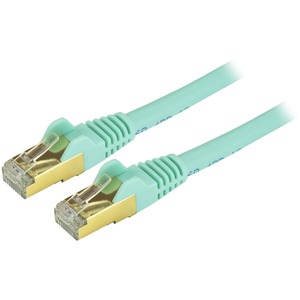 [C6ASPAT4AQ/NEW] StarTech.com 4ft Aqua Cat6a Shielded Patch Cable - Cat6a Ethernet Cable - 4 ft Cat 6a STP Cable - Snagless RJ45 Ethernet Cord